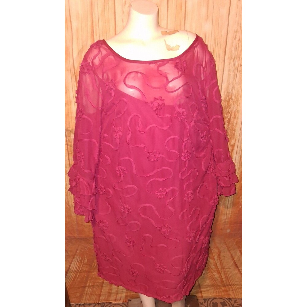 R & K Originals Pink 3/4 Bell Sleeve Dress Sz 16W
